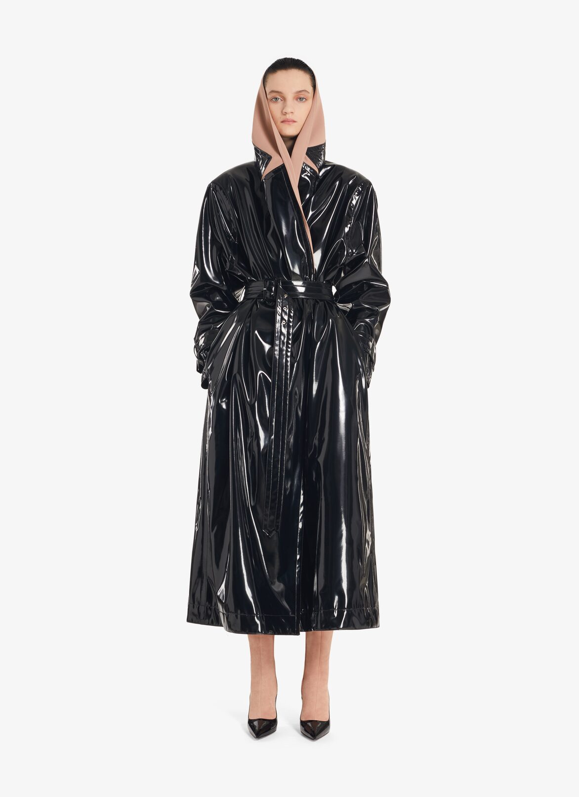 Oversize hooded trench coat
 ALAÏA  OVERSIZE HOODED TRENCH COAT